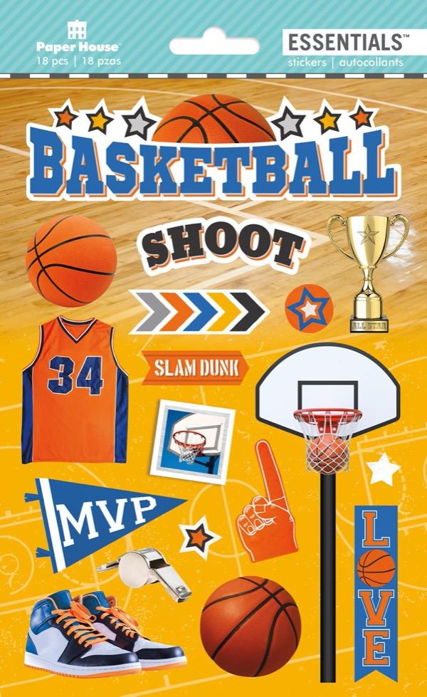  Scrapbook Stickers - 3D Basketball Essentials、mySite、ghnorth
