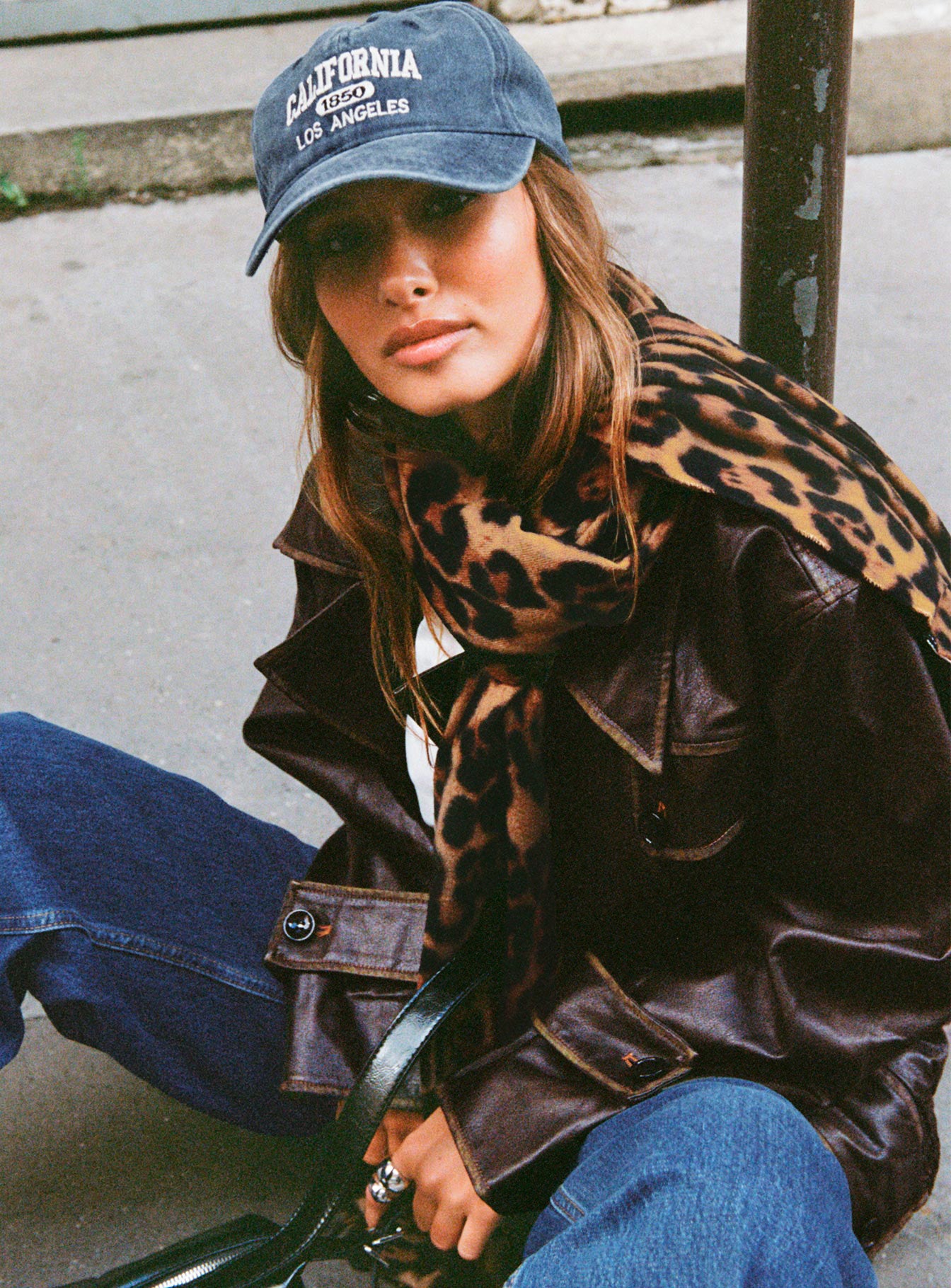 Nicolie Faux Leather Jacket Vintage Washed Brown、mySite、solidvoid