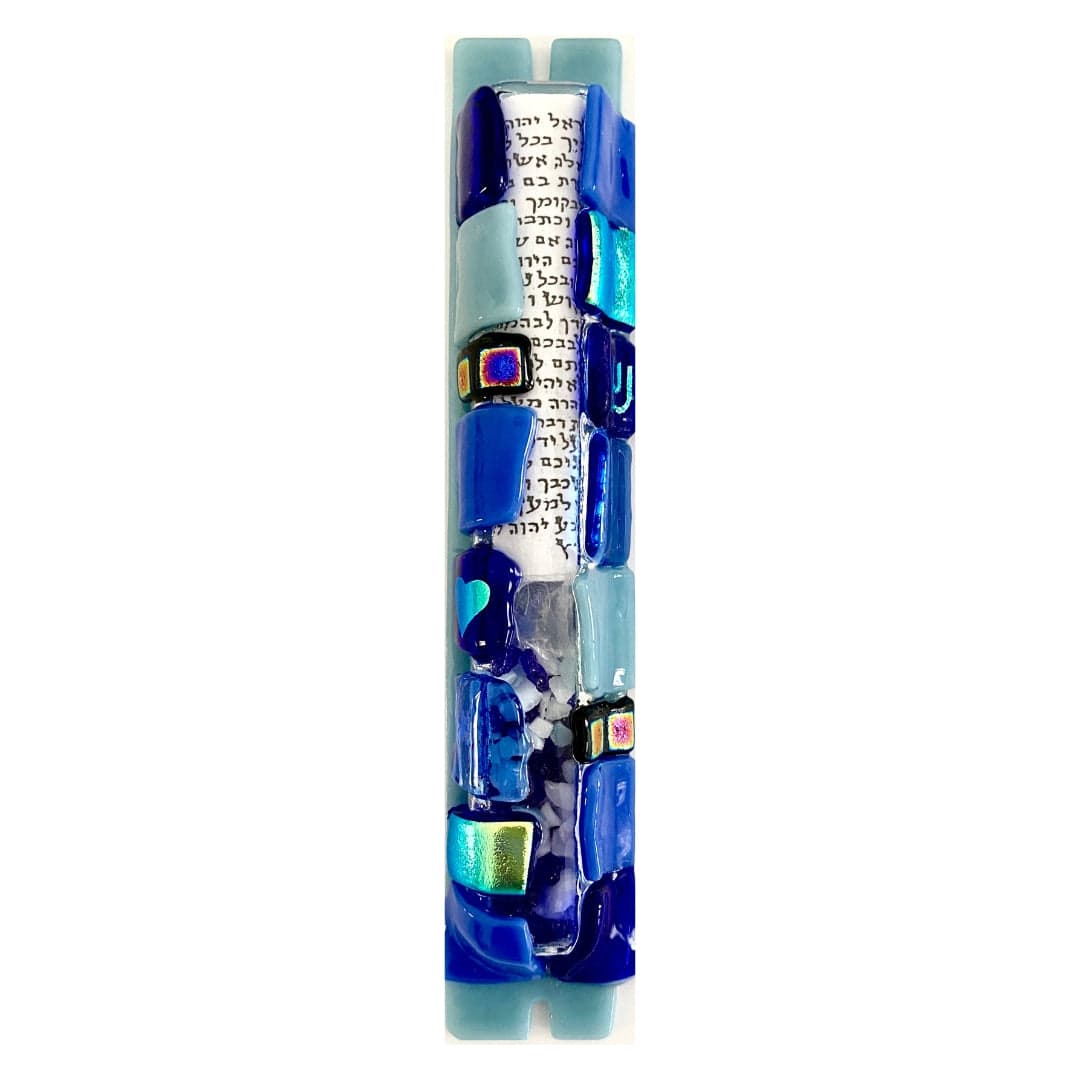 Blue Smash Glass Mezuzah by Sandi Katz、mySite、topwebapps