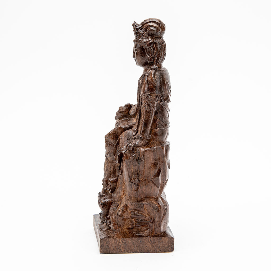 Wooden Seated Kuan Yin Statue - 9、mySite、topwebapps