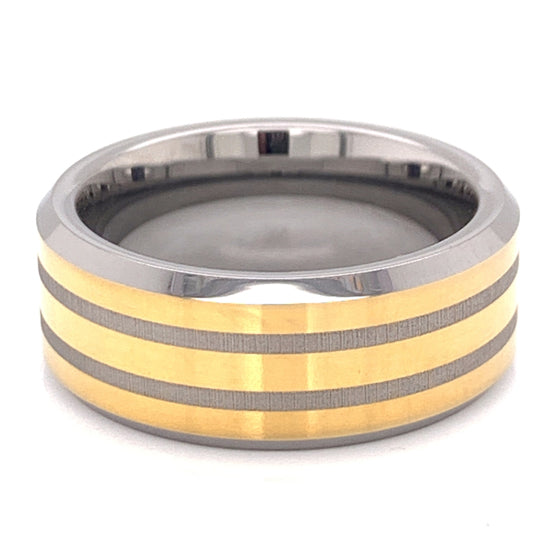18K PVD Coated Tungsten Gold Accents Comfort Fit Ring / TGR1016、mySite、dreamappss
