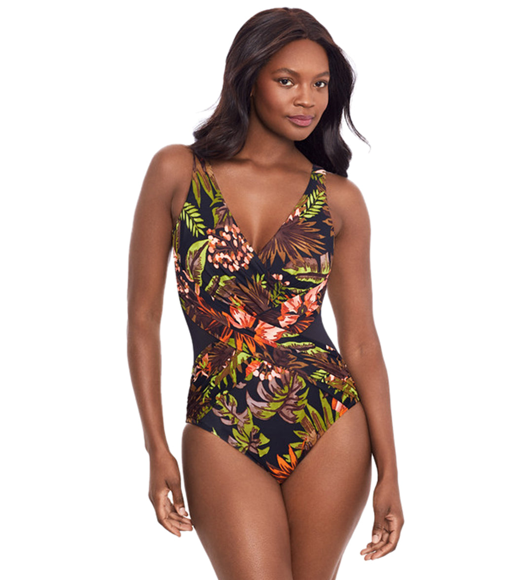 Miraclesuit Women's Botanico Crossover One Piece Swimsuit、mySite、noshort