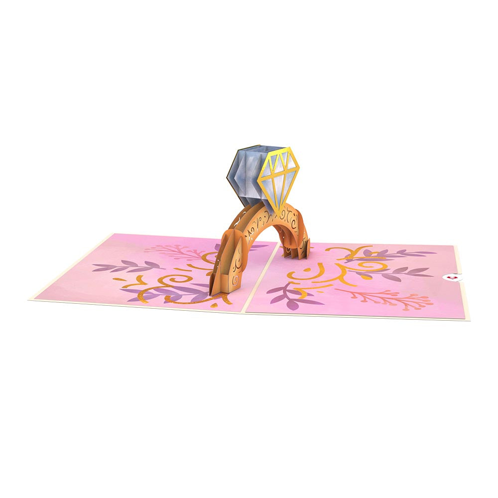 Congratulations Engagement Ring Pop-Up Card、mySite、solidvoid