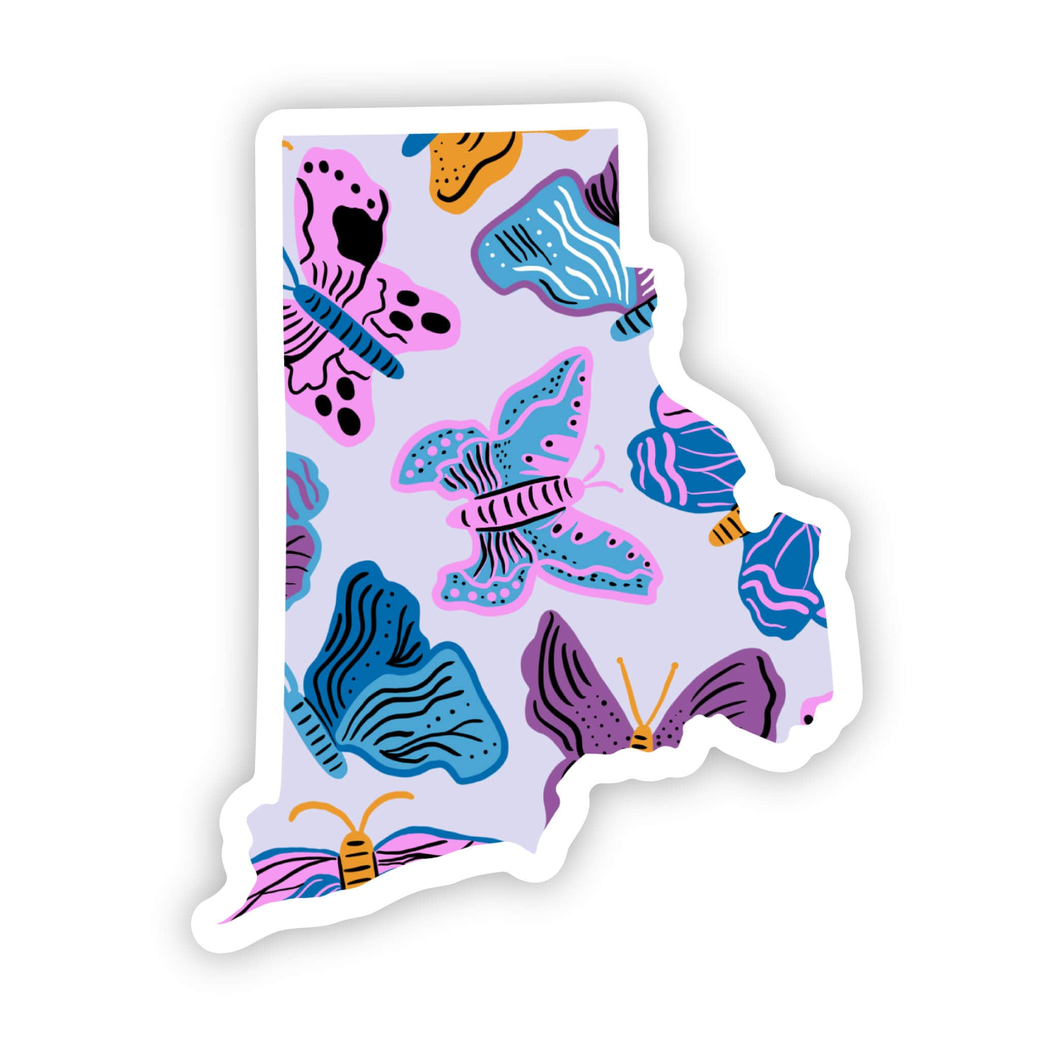  Rhode Island Sticker - Moth & Butterfly、mySite、ghnorth