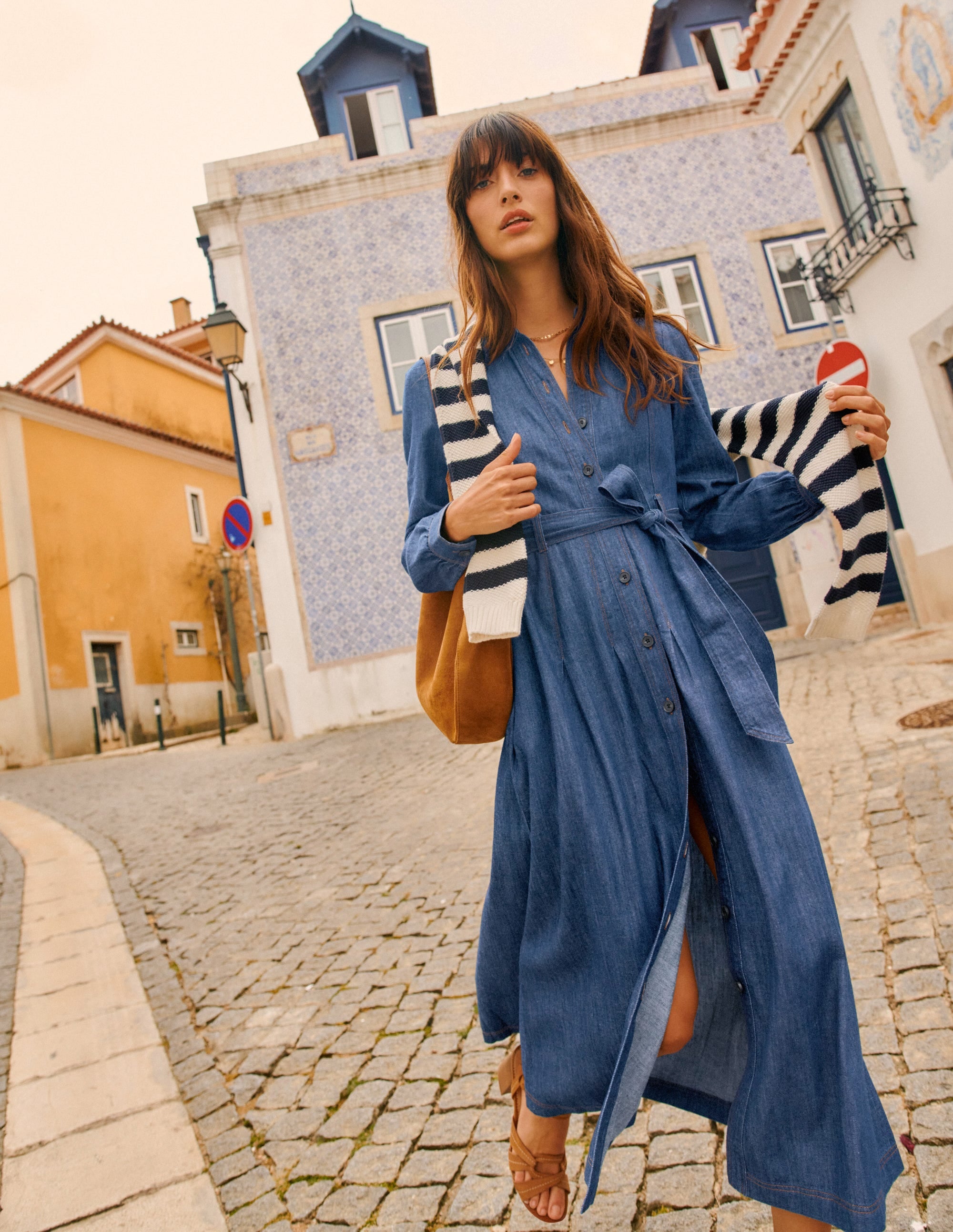  Aubrey Denim Midi Shirt Dress-Light Vintage Denim、mySite、ashleygrahame