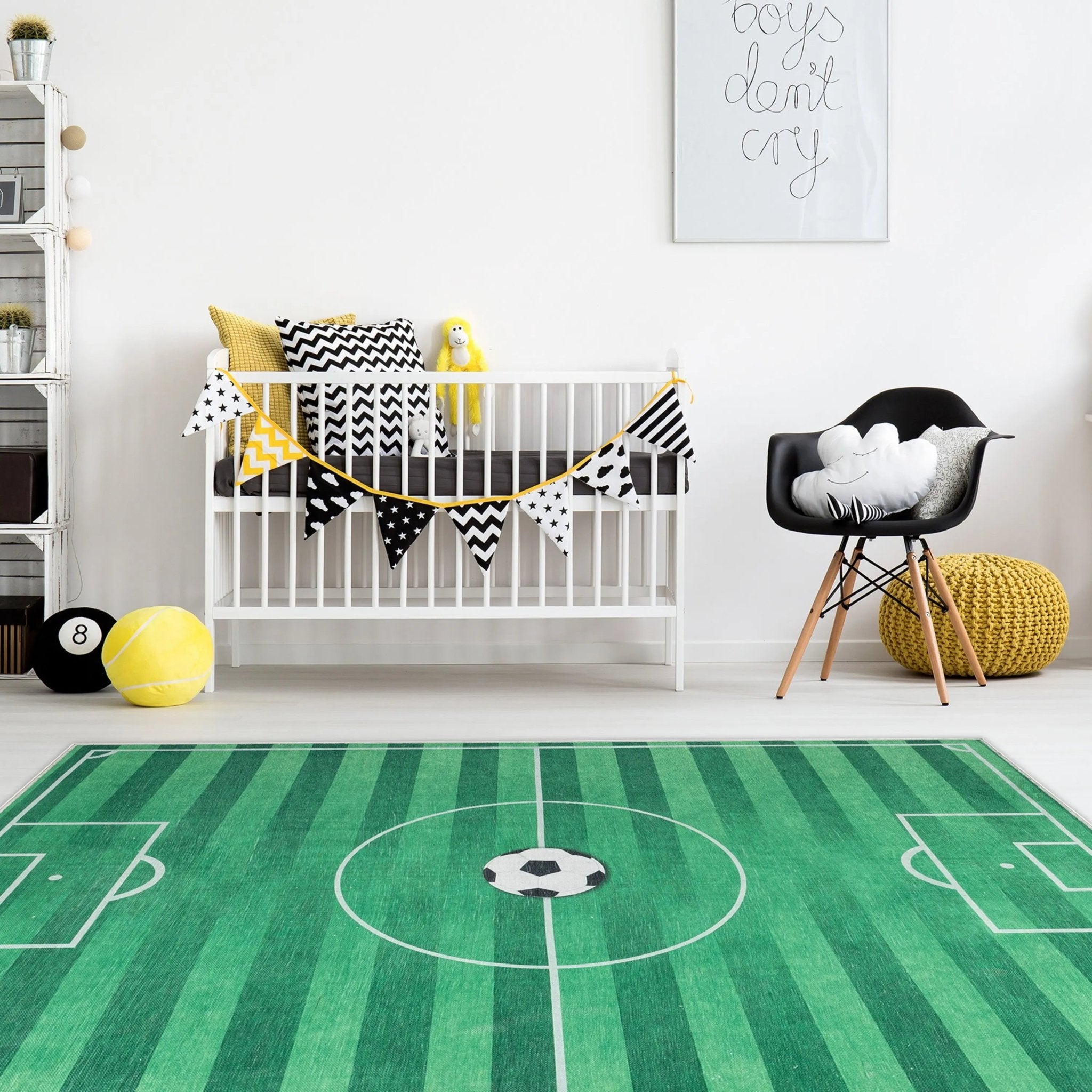 Soccer Field Modern Green Kids Flat-Weave Rug、mySite、gigharbornorthrealestate