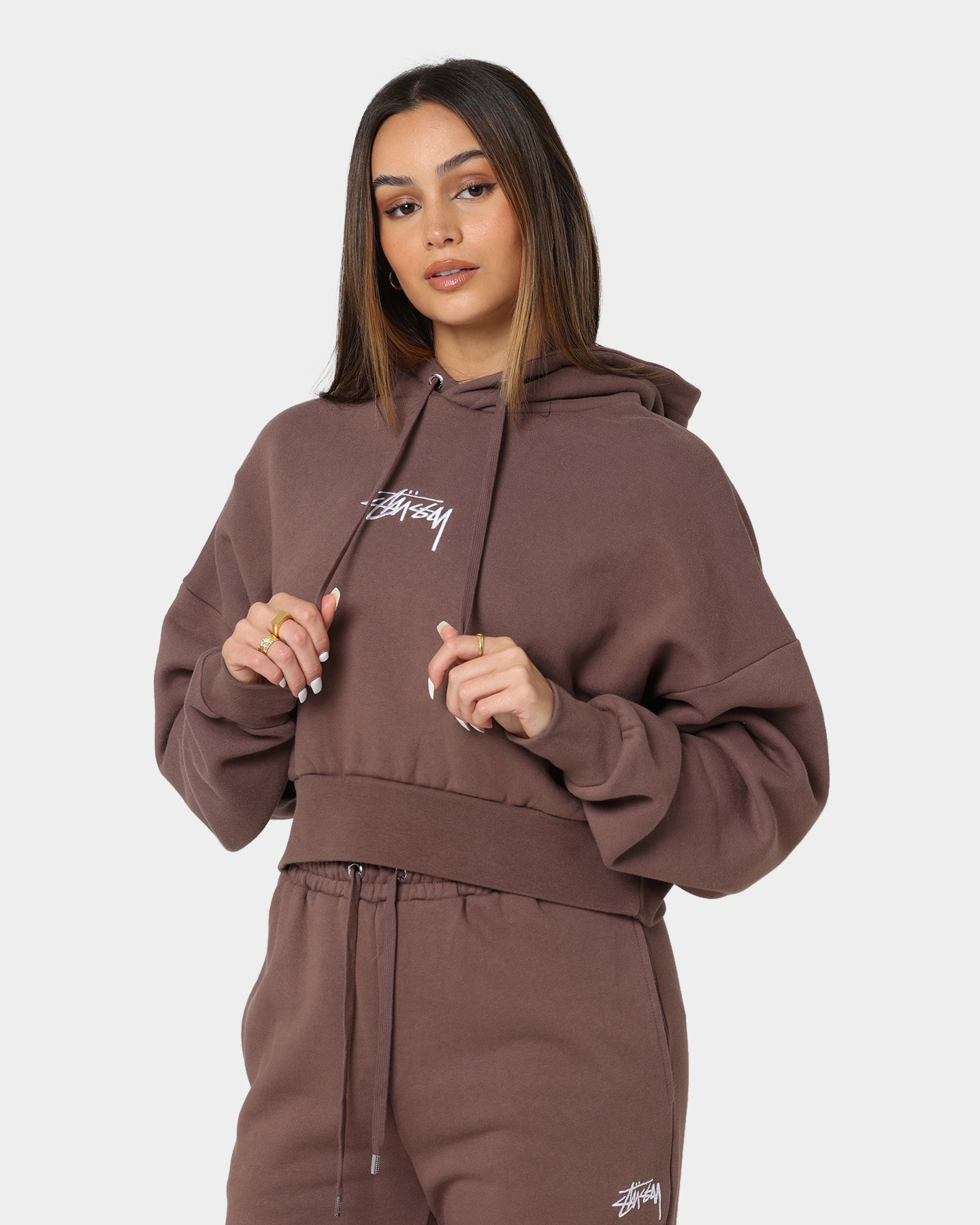 Stussy Women's Stock Hoodie Brown、mySite、zt4zffjzw