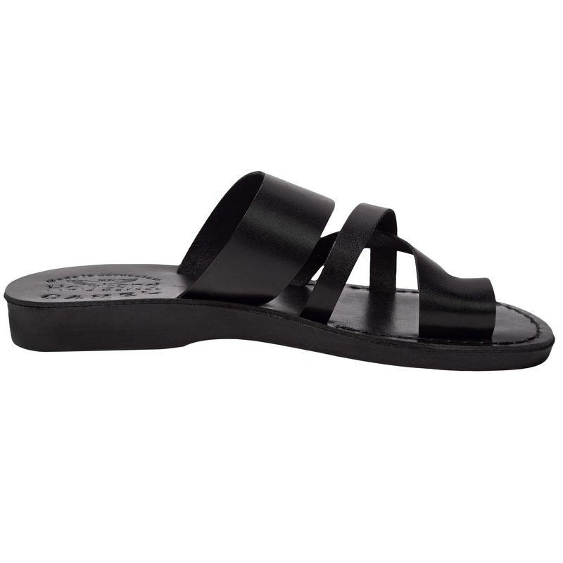 Holy Land Market Men/Women Biblical Jesus Leather Sandals/Slides From Jerusalem (Bethlehem Black)、mySite、topwebapps