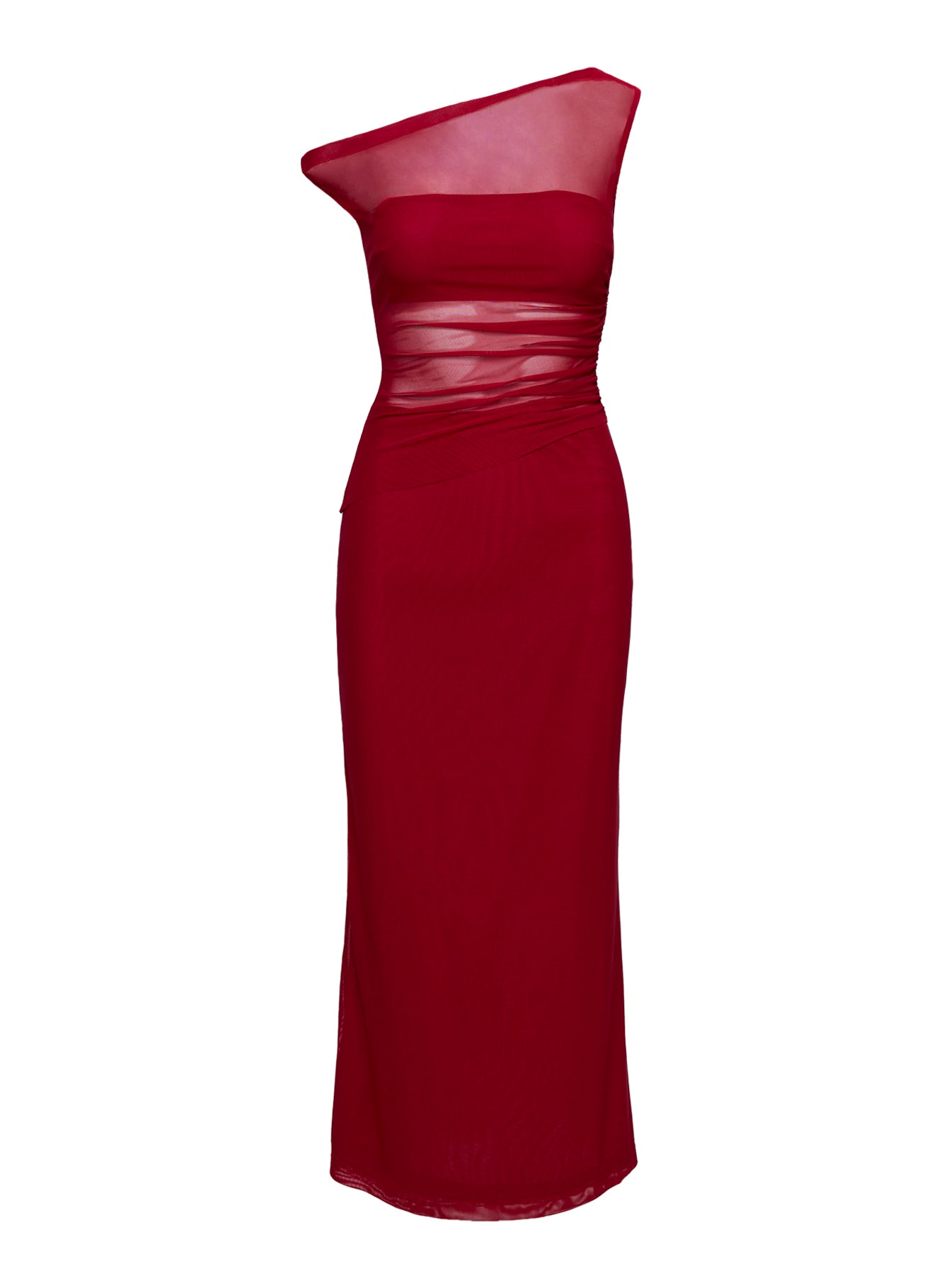 Aristocrat One Shoulder Mesh Set Red、mySite、solidvoid