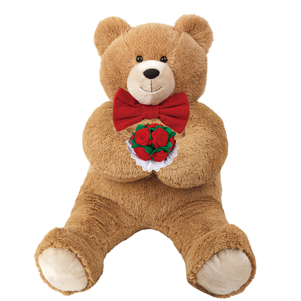3 Ft. Hunka Love® Bear with Bow Tie and Roses、mySite、g9winljtr