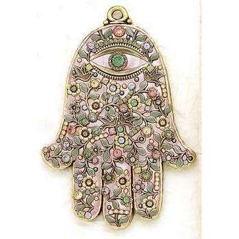 Michal Golan Pastel Blue Wall Hamsa with Swarovski Crystals、mySite、topwebapps