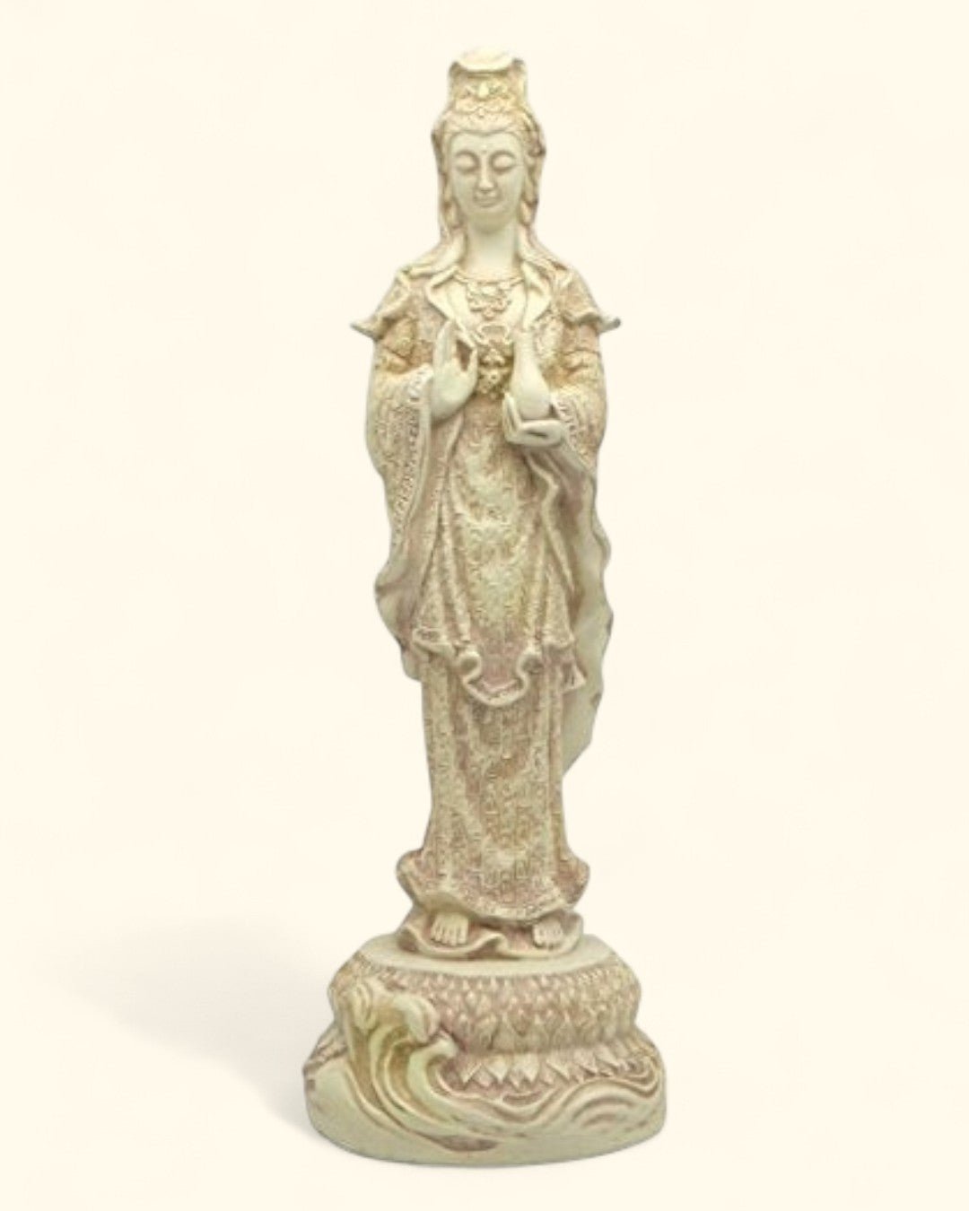 Kuan Yin Statue Holding a Vase, 12.25 Inches Tall、mySite、topwebapps