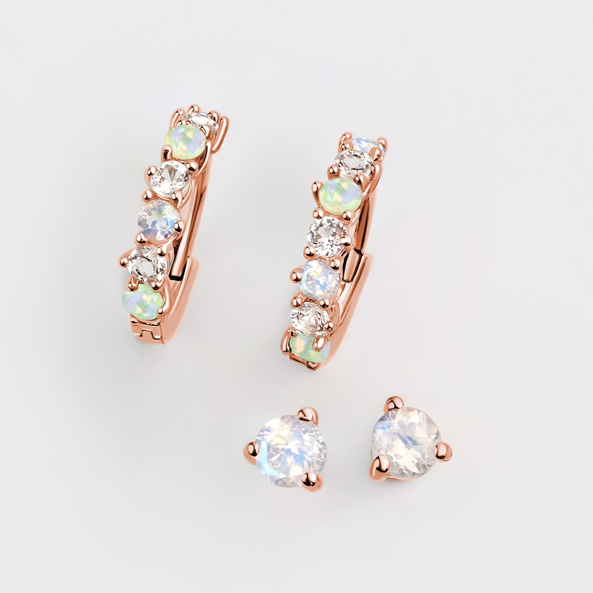 Moonstone & Opal Hoop Earring Set - High Vibes、mySite、hinf8tx79