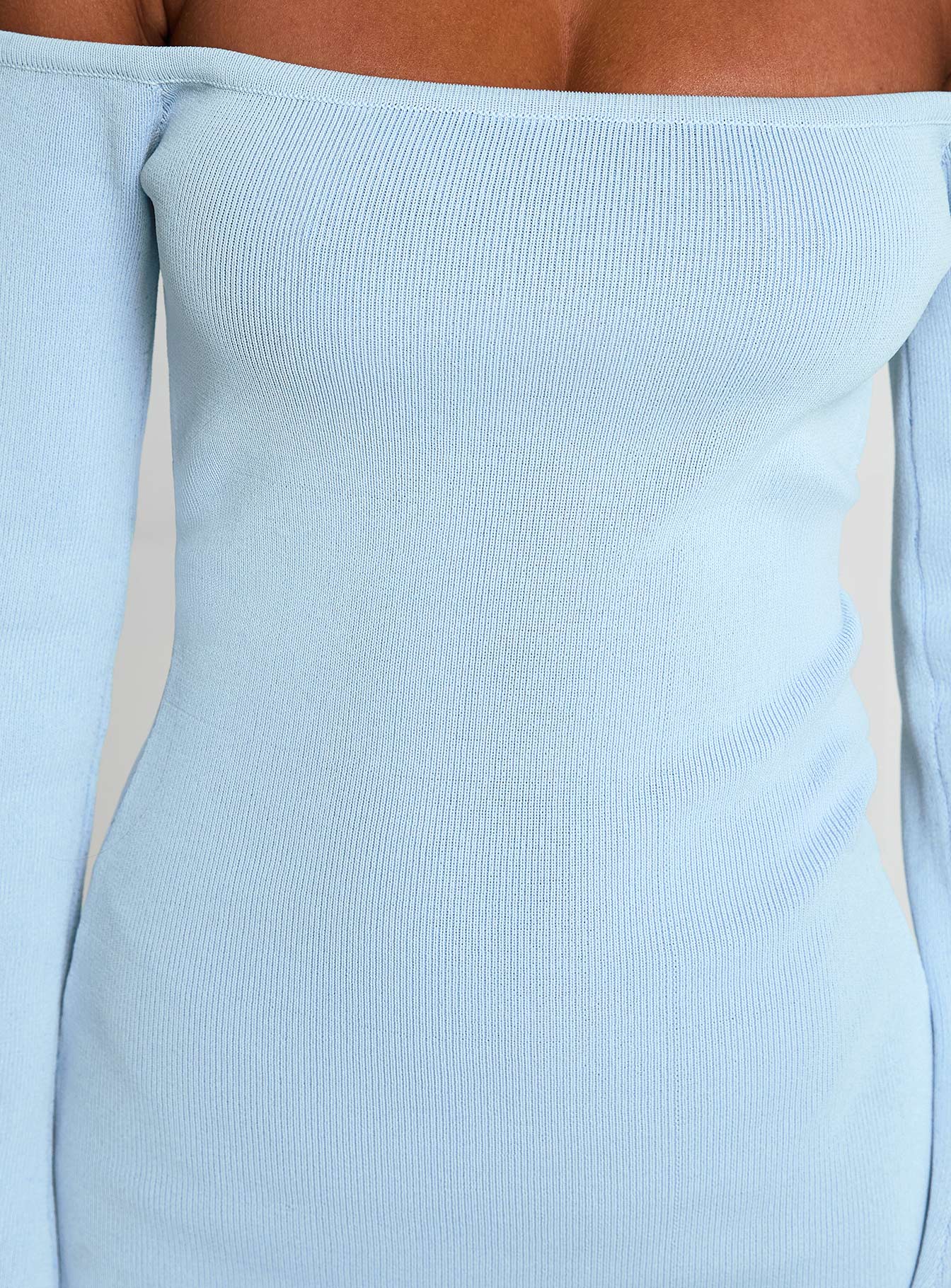 Parisa Long Sleeve Mini Dress Blue、mySite、solidvoid