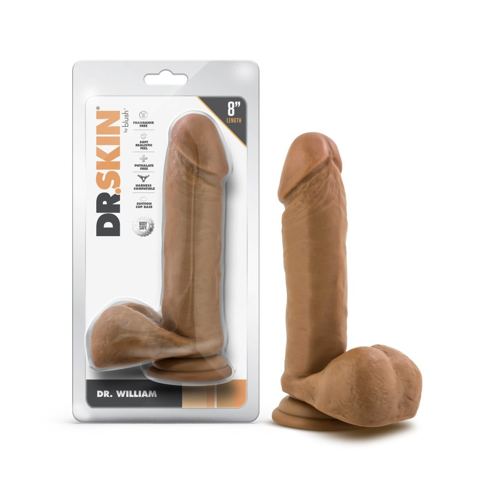 Dr. Skin By Blush® | Dr. William 8 Inch Long Dildo with Suction Cup & Balls Tan、mySite、bottomscart