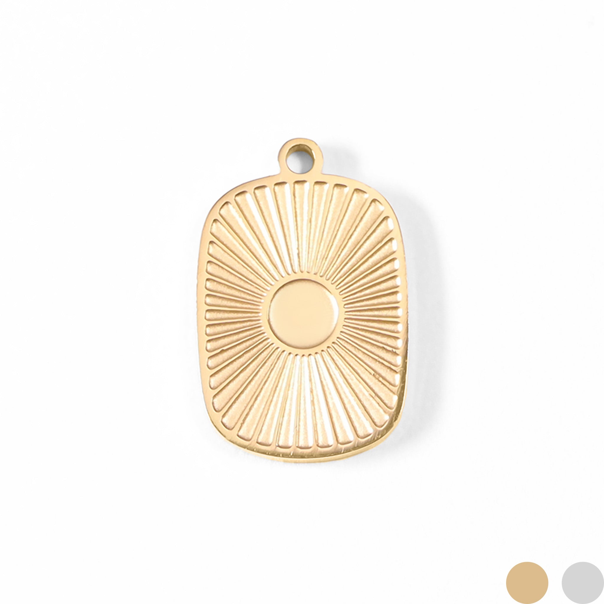 18K Gold PVD Stainless Steel Sunburst Medallion Charm / PDL0044、mySite、dreamappss