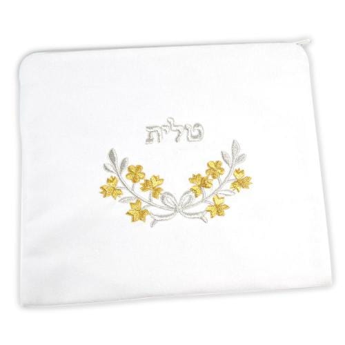 White and Gold Paisley Tallis、mySite、topwebapps