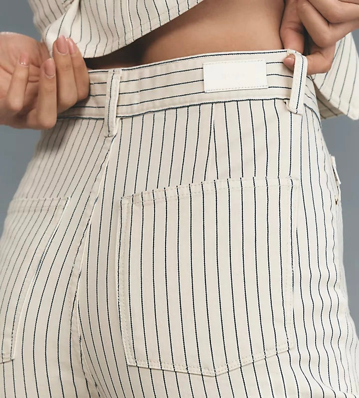 DL1961 Hepburn Wide Leg: High Rise Ankle, Seashell Stripe、mySite、noshort