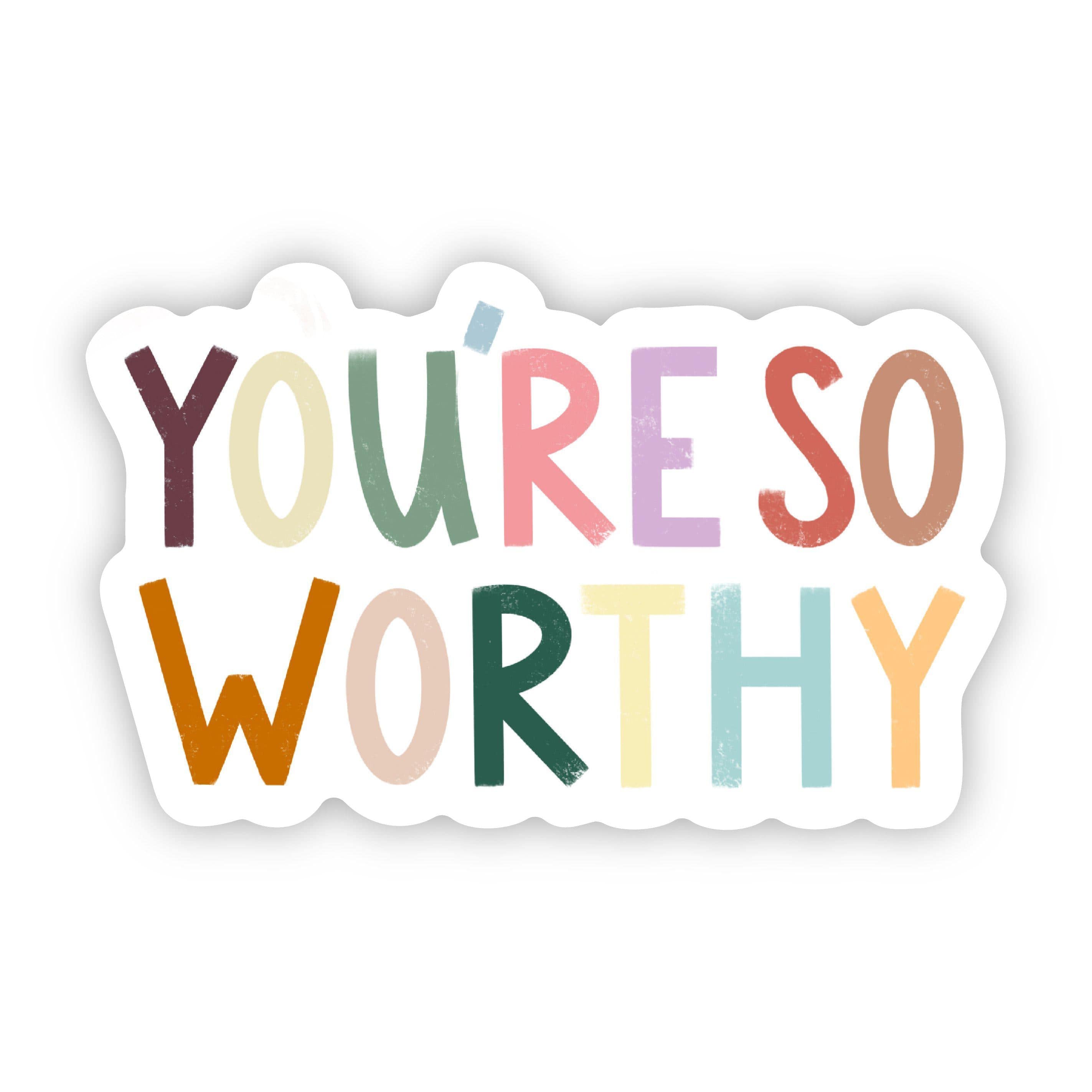  You're So Worthy Positivity Lettering Sticker、mySite、elrpsem3k