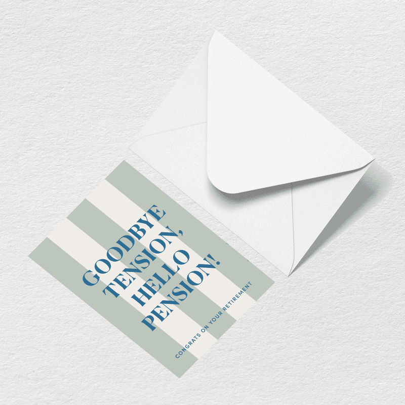 Hello Pension Greeting Card、mySite、solidvoid