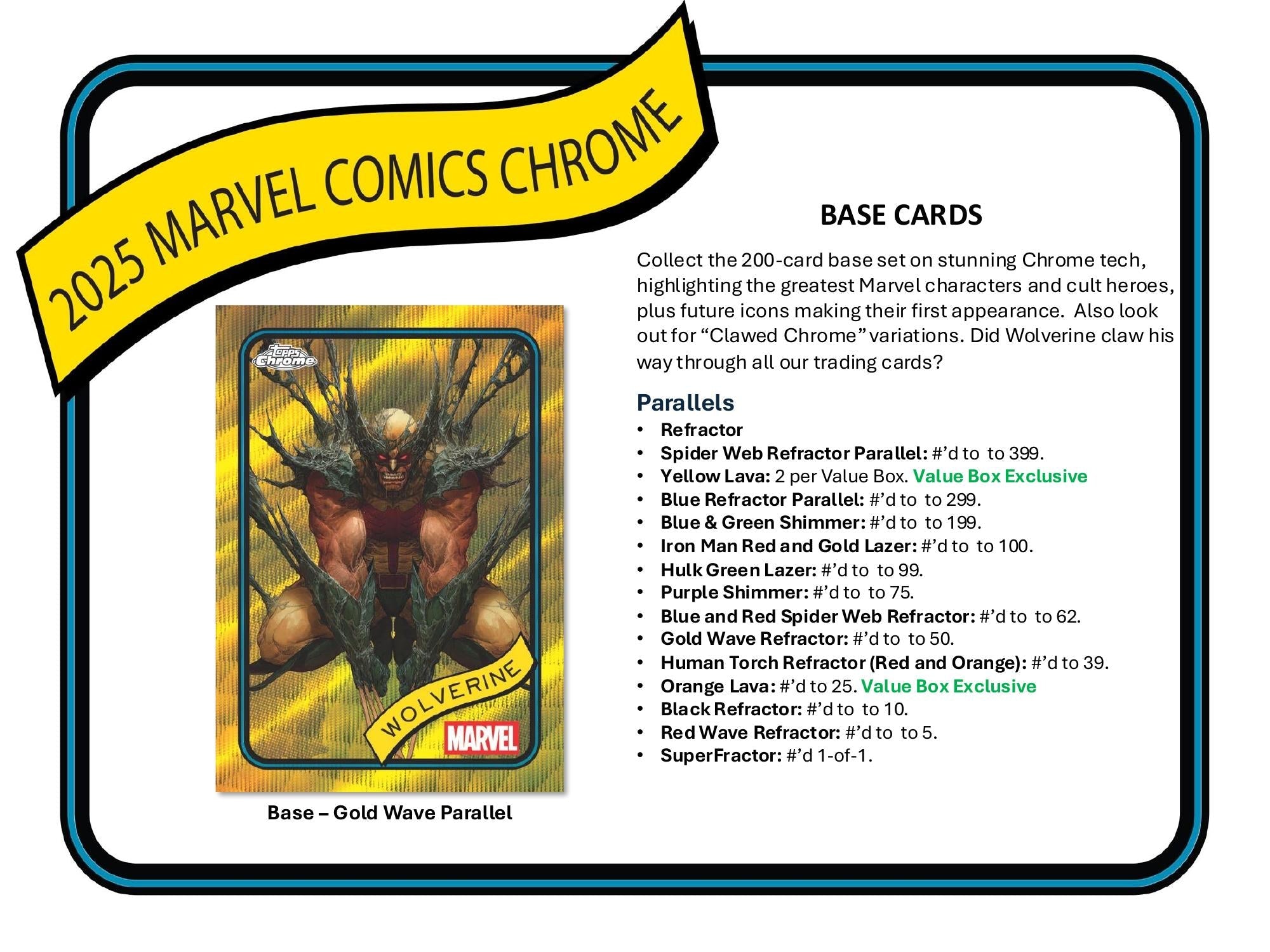 Topps Chrome Marvel 2025 - Value Box、mySite、waistdrama