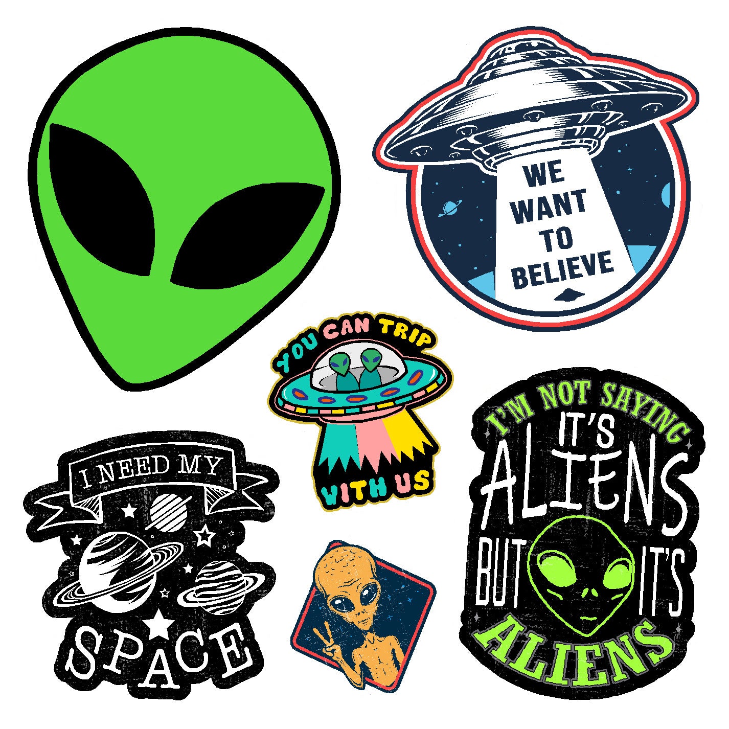  Aliens Vinyl Sticker Decal Set、mySite、ghnorth