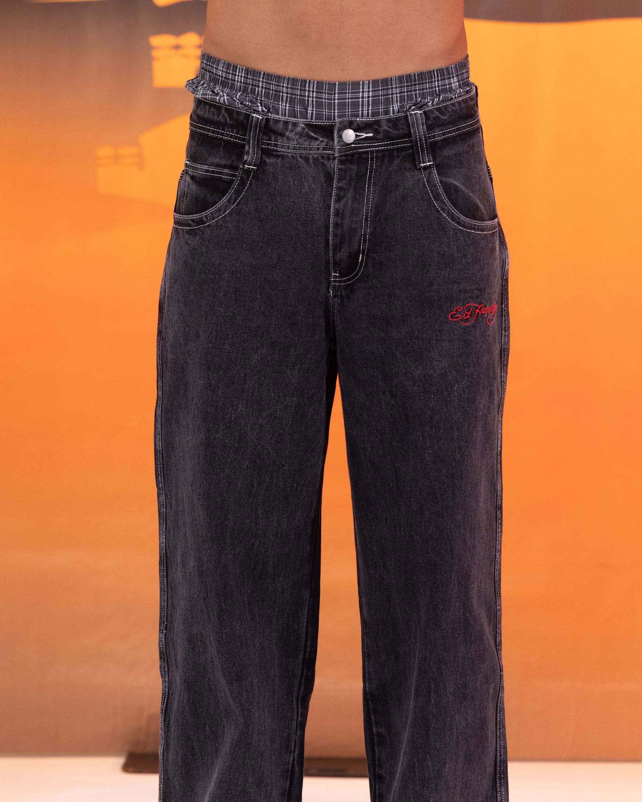 Ed Hardy Devil Wide Leg Denim Jeans Black、mySite、zt4zffjzw