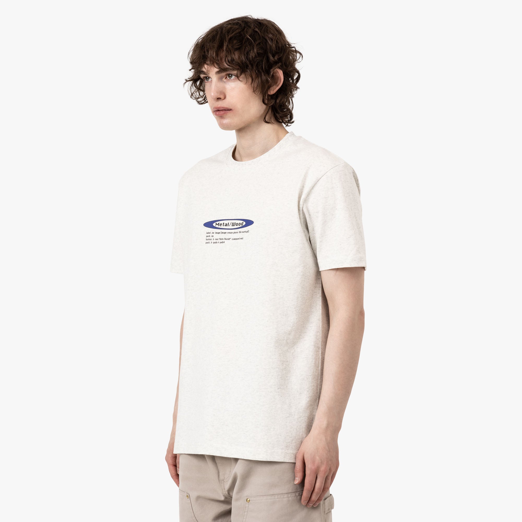  Metalwood Hello World T-Shirt Grey、mySite、merchandisen