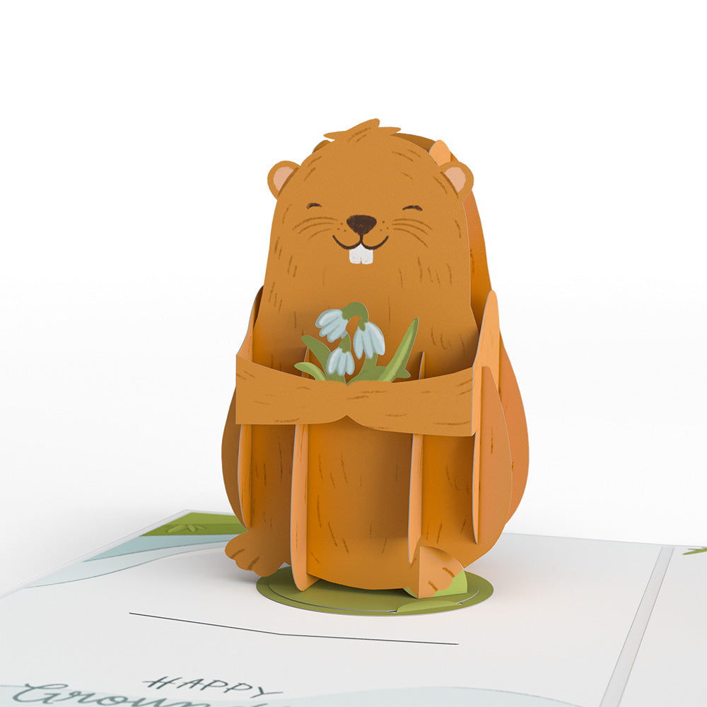 Happy Groundhog Day Card with Pop-Up Gift、mySite、solidvoid