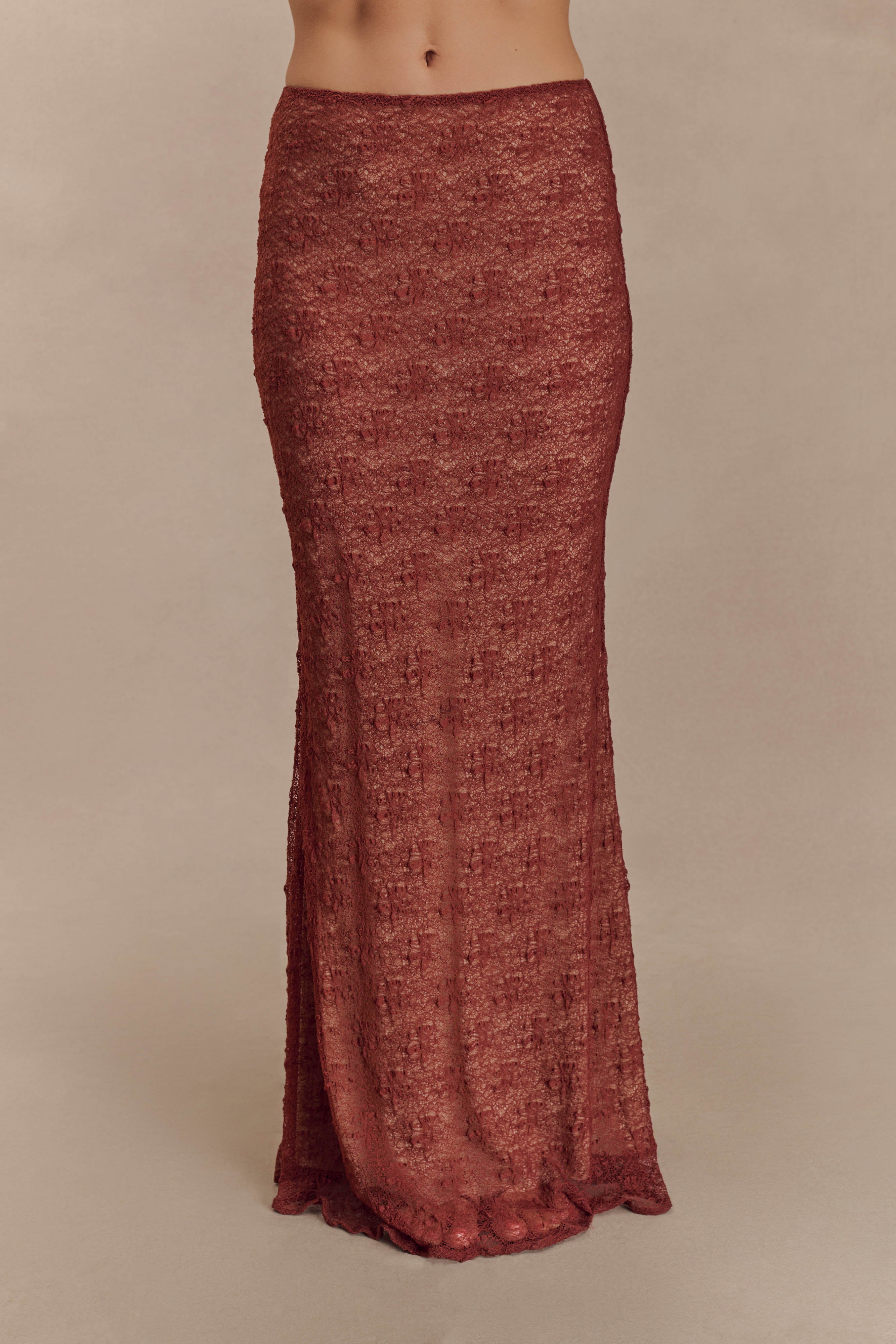Robyn Sheer Lace Maxi Skirt - Chilli、mySite、solidvoid