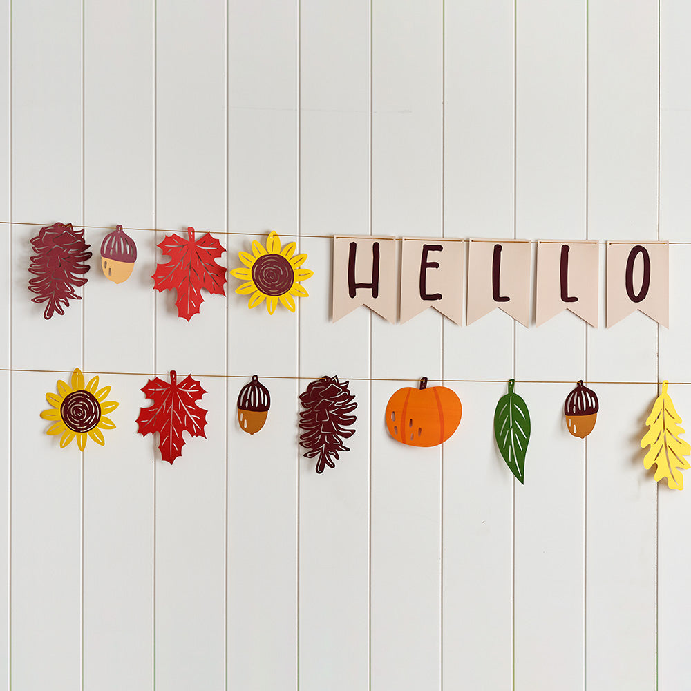 Hello Fall Foliage Garlands 8ft (2-pack)、mySite、solidvoid