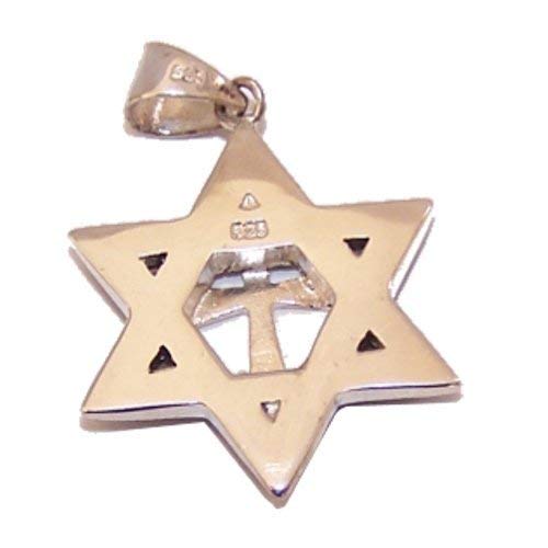  Marquise Star of David with a Cross Messianic pendant with Marcasite Border、mySite、elrpsem3k