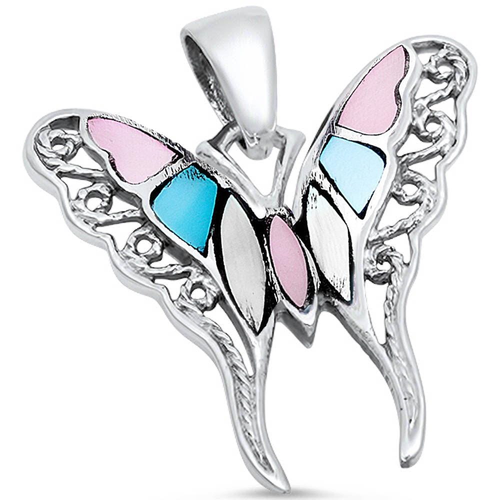 Butterfly Onyx or Abalone Jewelry-Ring, Pendant, Earrings Sterling Silver, Beautiful!、mySite、g9winljtr