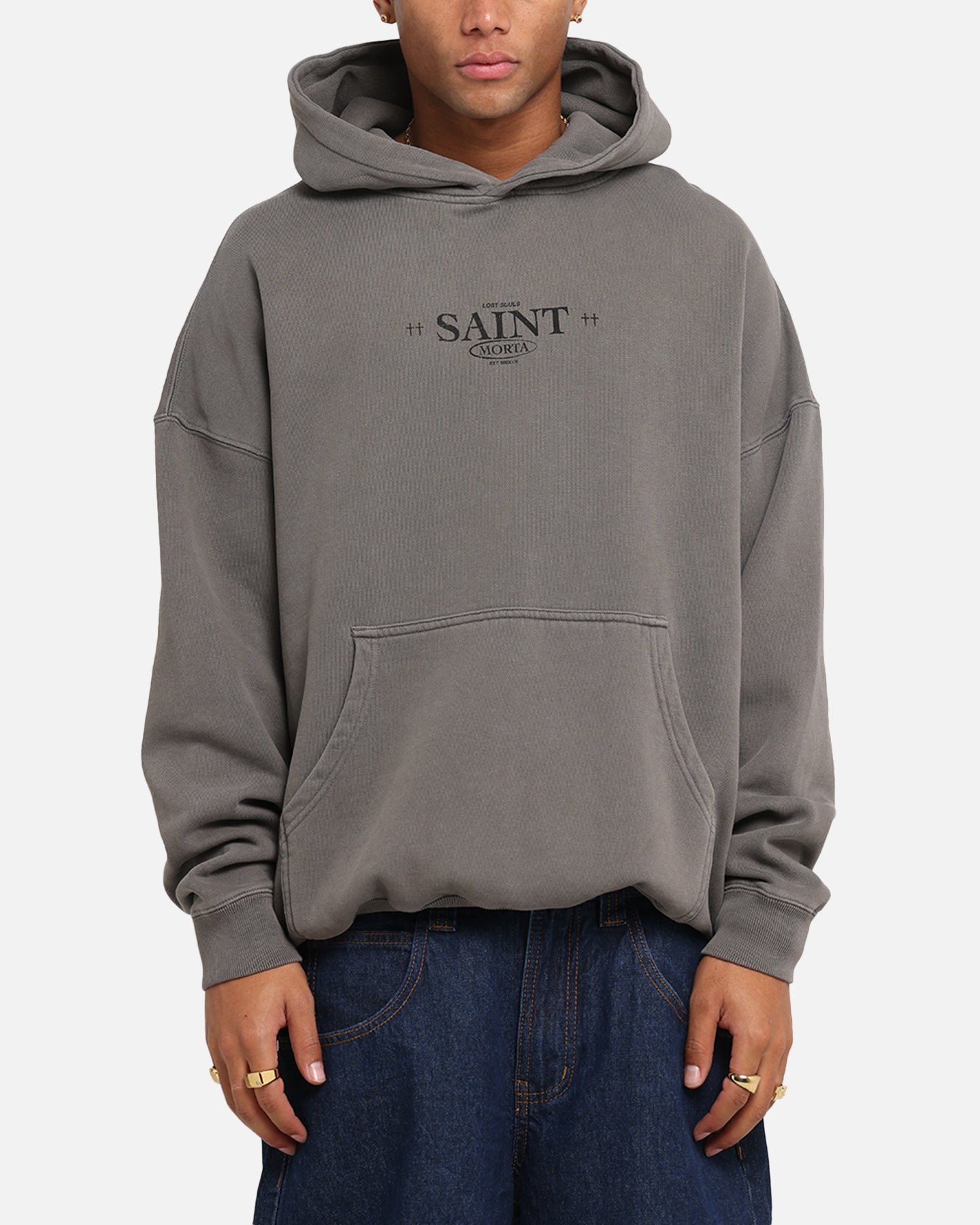 Saint Morta Lost Souls Boxy Hoodie Washed Charcoal、mySite、zt4zffjzw