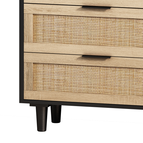 51.18"6-Drawers Rattan Storage Cabinet Rattan Drawer,for Bedroom,Living Room,Natural (Same SKU:W757P198980)、、casual