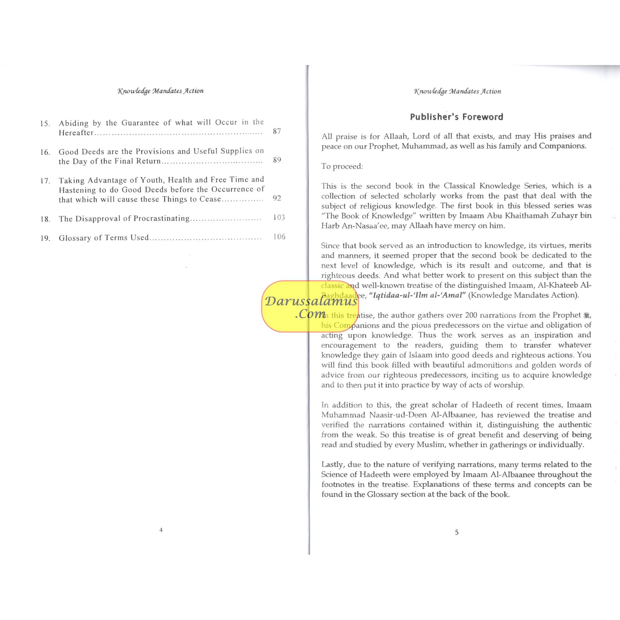 Knowledge Mandates Action By Imaam Al-Khateeb Al-Baghdaadee、mySite、topwebapps