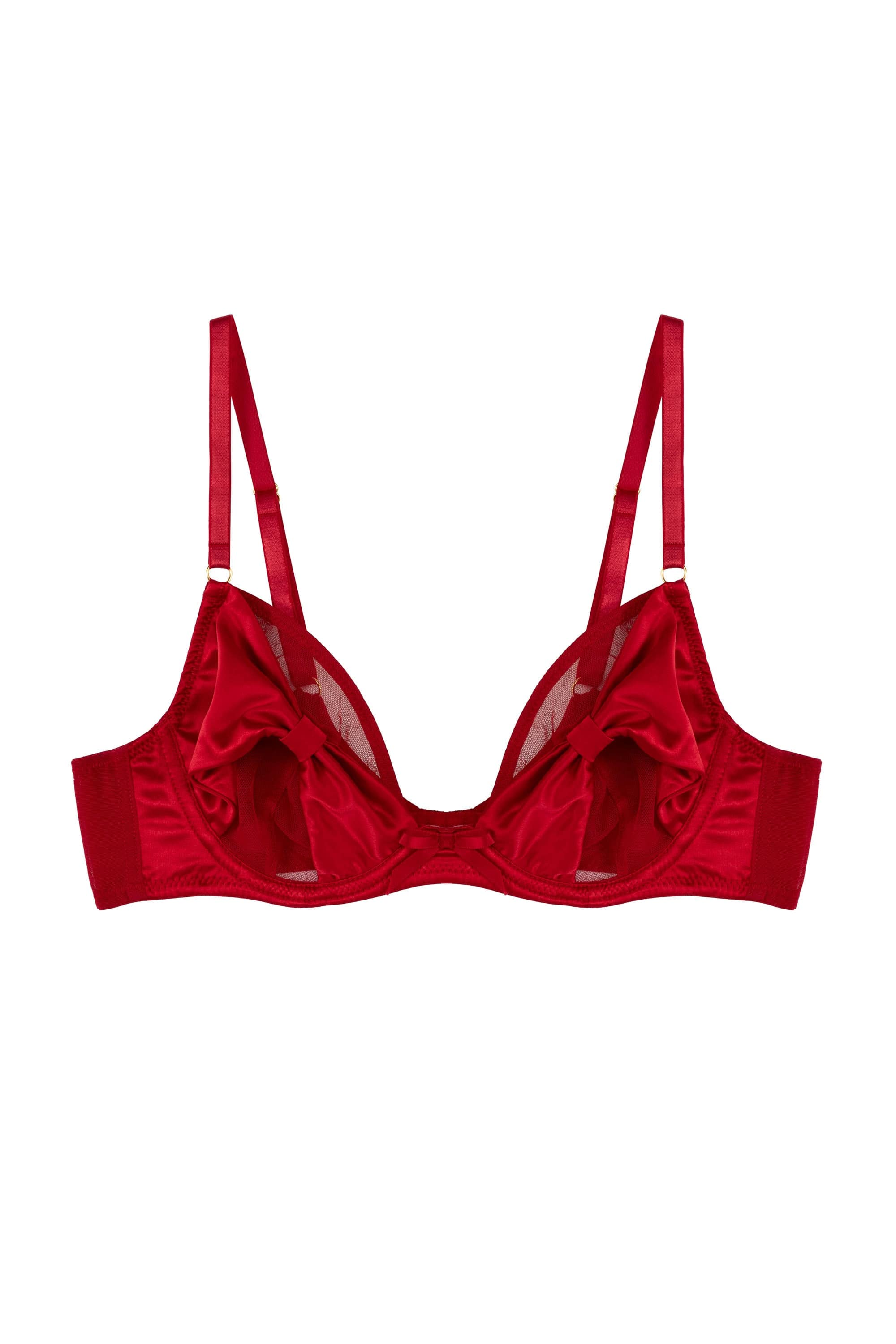 Annette Red Satin Bow Cup Bra、mySite、bengalsvssteelers