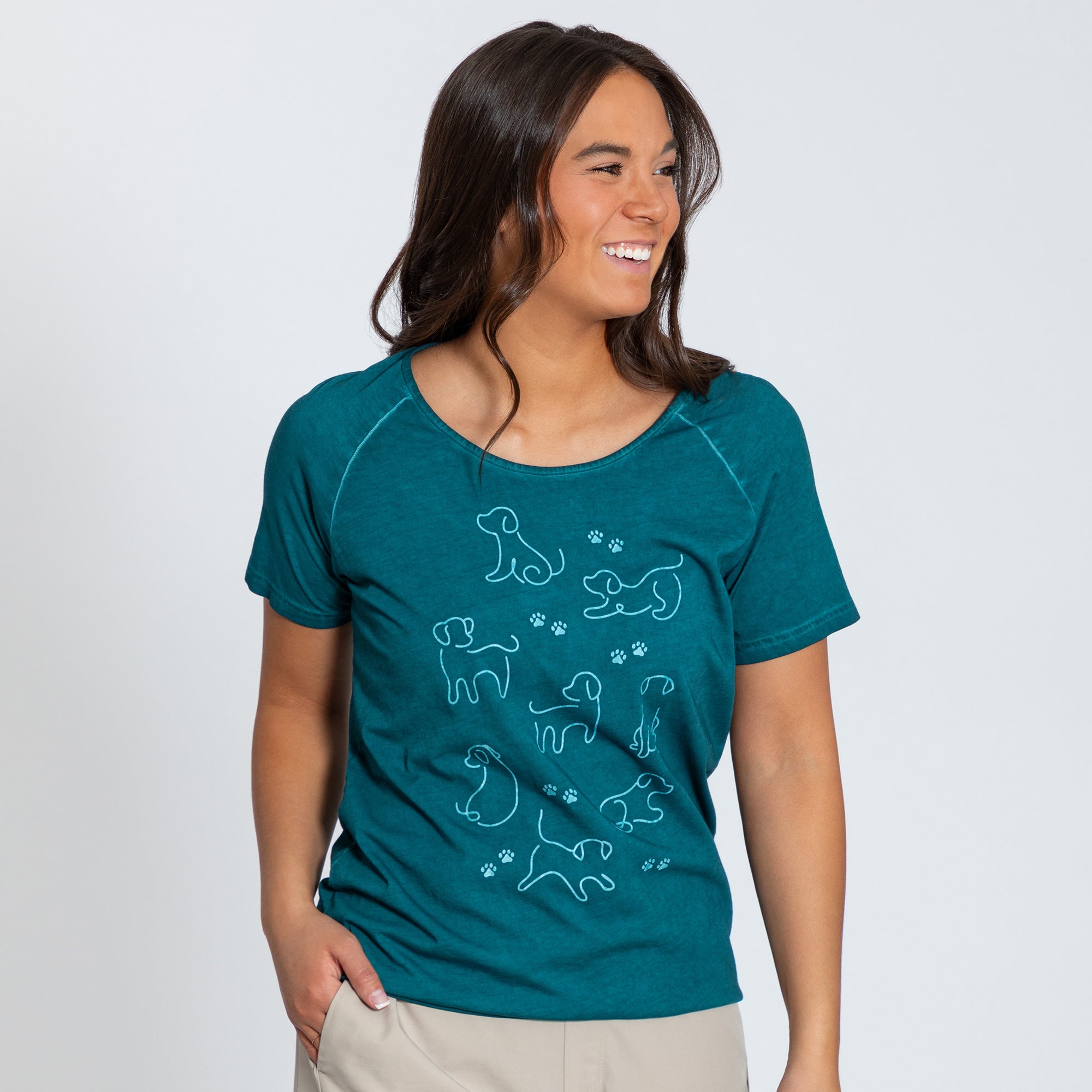 Pet Silhouette Acid Wash Tee、mySite、camillekostekn