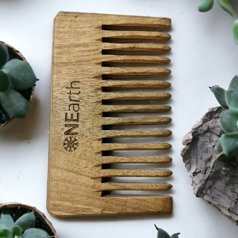 Neem Wooden Comb | Wide Tooth & Handle Comb | Set of 2、mySite、camillekostekn