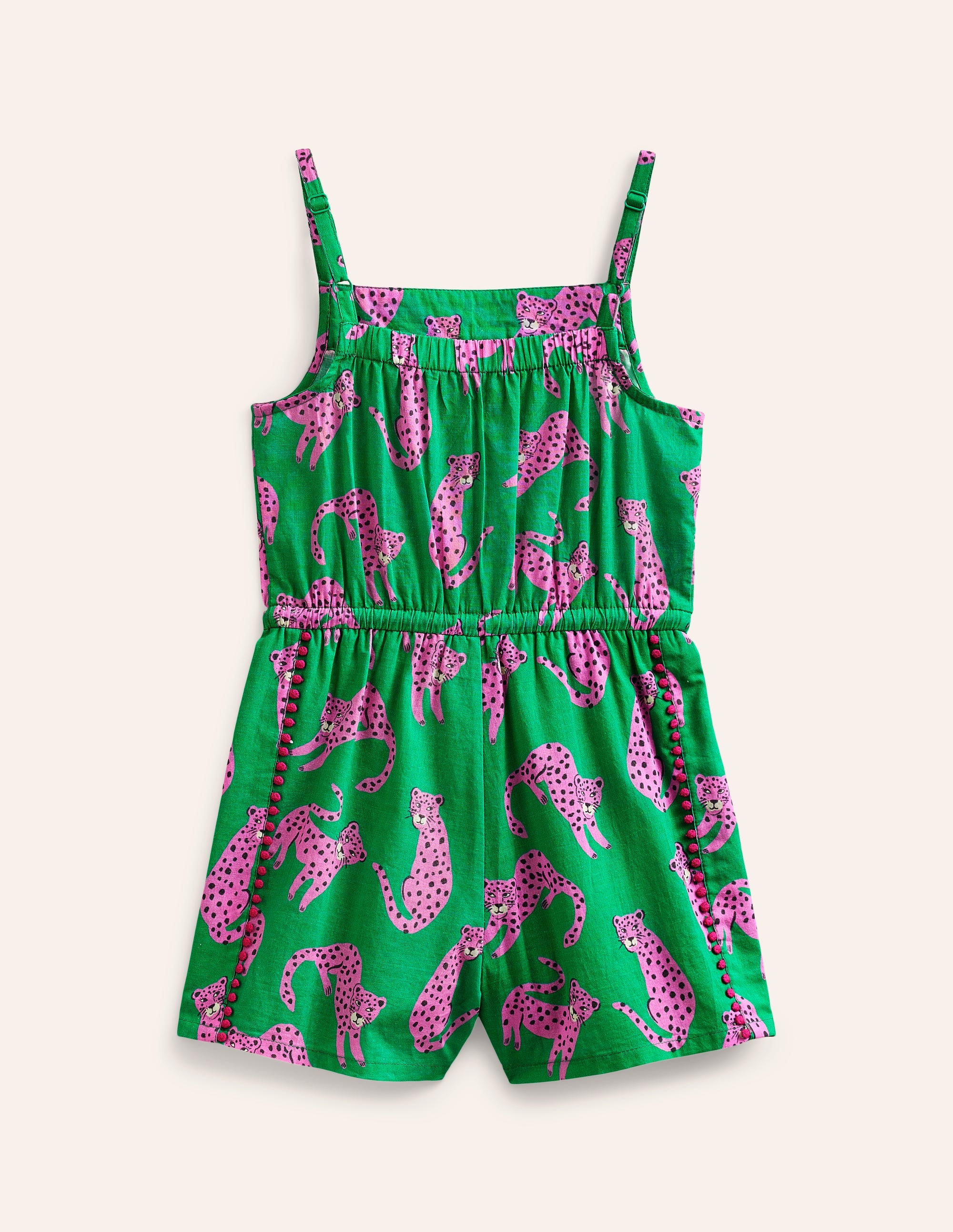  Woven Vacation Romper-Green Leopard、mySite、ashleygrahame