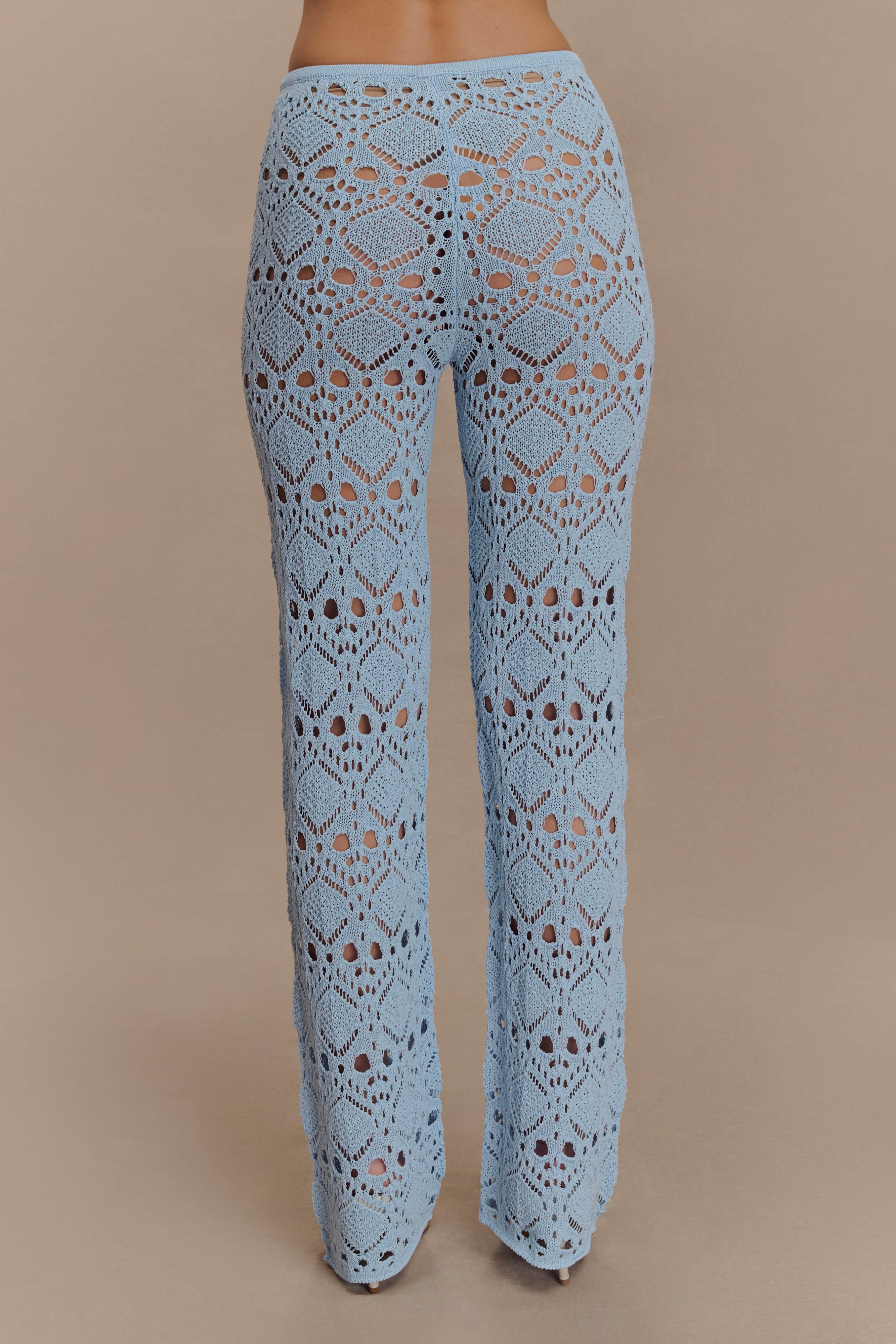 Trena Crochet Knit Pants - Sky Blue、mySite、solidvoid