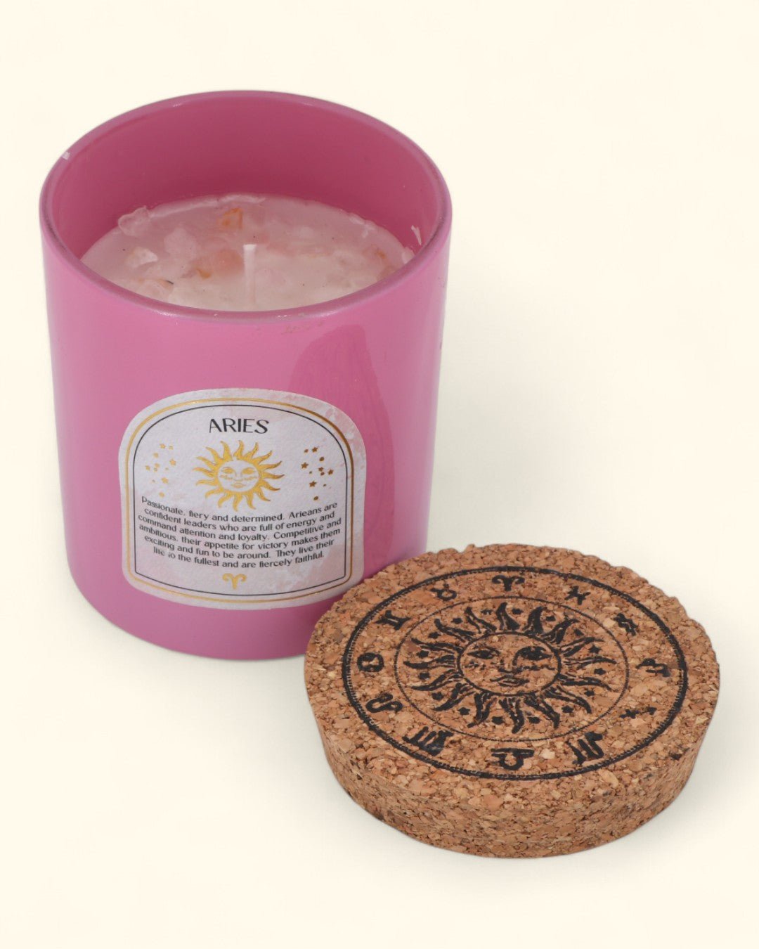 Aries Zodiac Candle & Crystal Tumblestone Set、mySite、topwebapps