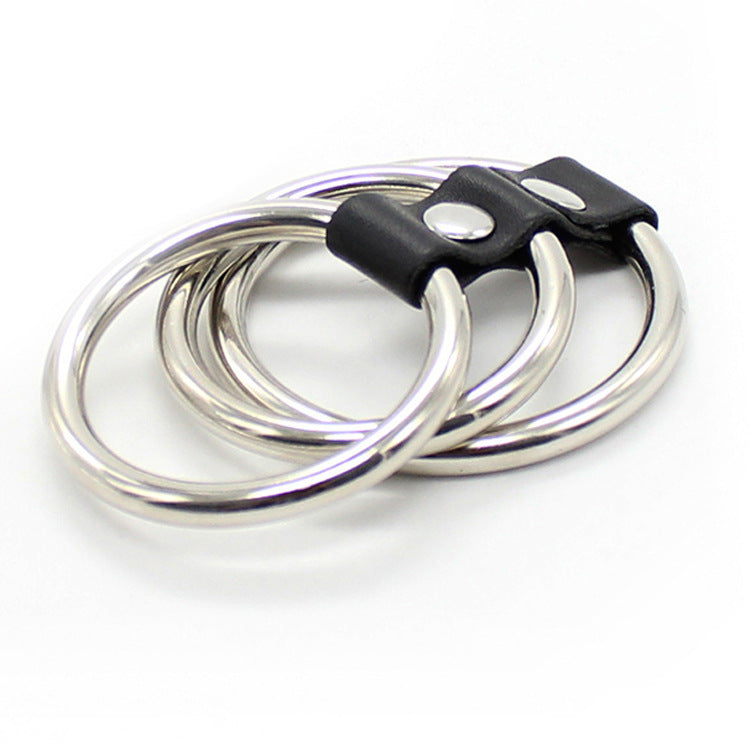 Come Closer Cock Ring | 3 Rings | Chrome | Vegan Leather、mySite、bottomscart