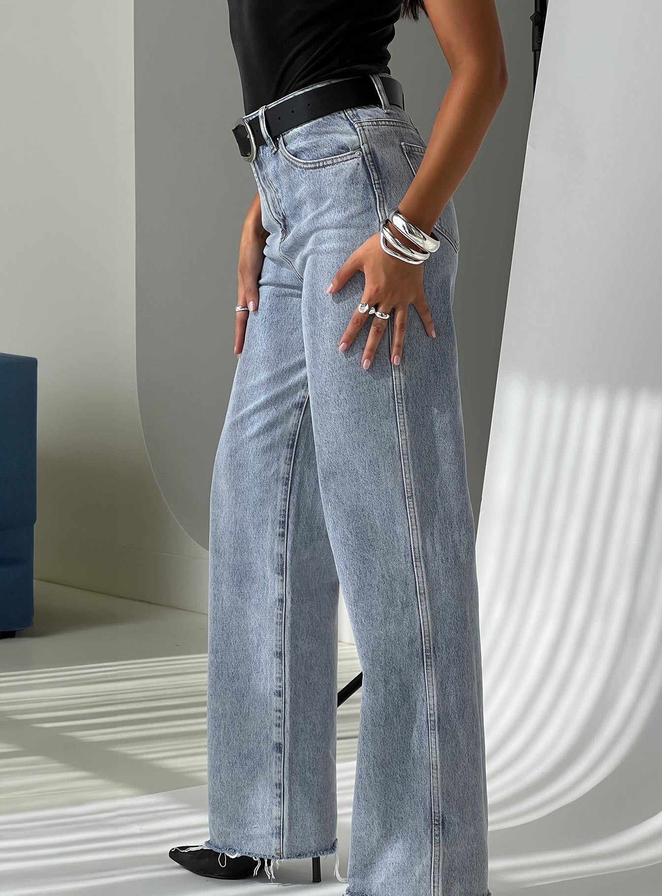 Karlina High Rise Straight Leg Jean Light Wash、mySite、solidvoid