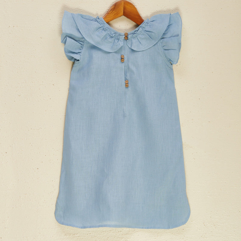 Linen Dress For Girls | Printed | Blue、mySite、camillekostekn