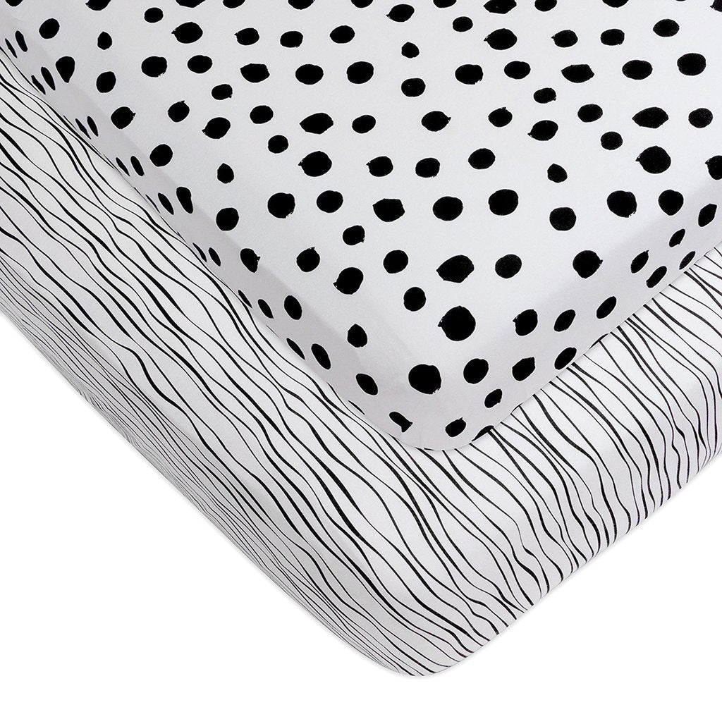  Black & White Abstract Crib Sheet Set、mySite、elrpsem3k