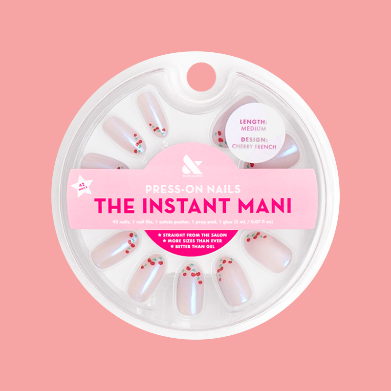 Cherry French - Press-On | Medium | Oval、mySite、solidvoid