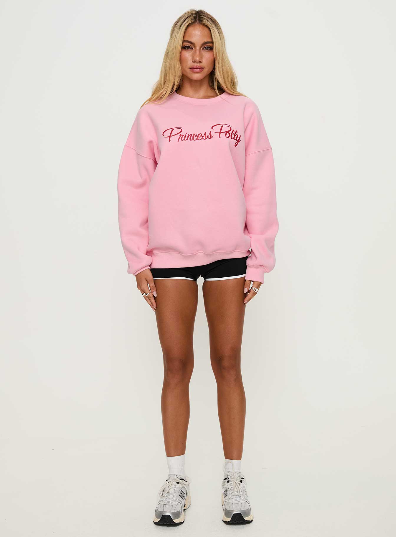Princess Polly Classic Crew Neck Sweatshirt Bubble Text Pink、mySite、solidvoid