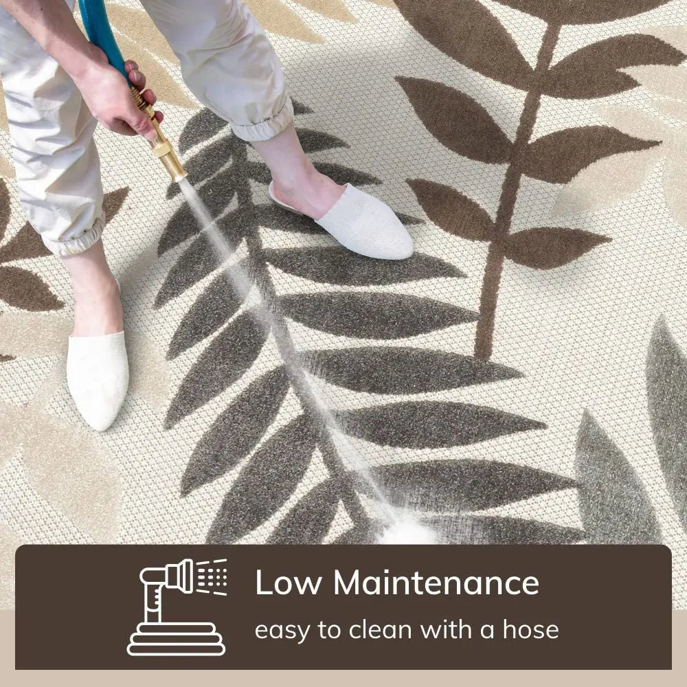 Mariah Modern Floral Indoor/Outdoor Ivory High-Low Rug、mySite、gigharbornorthrealestate