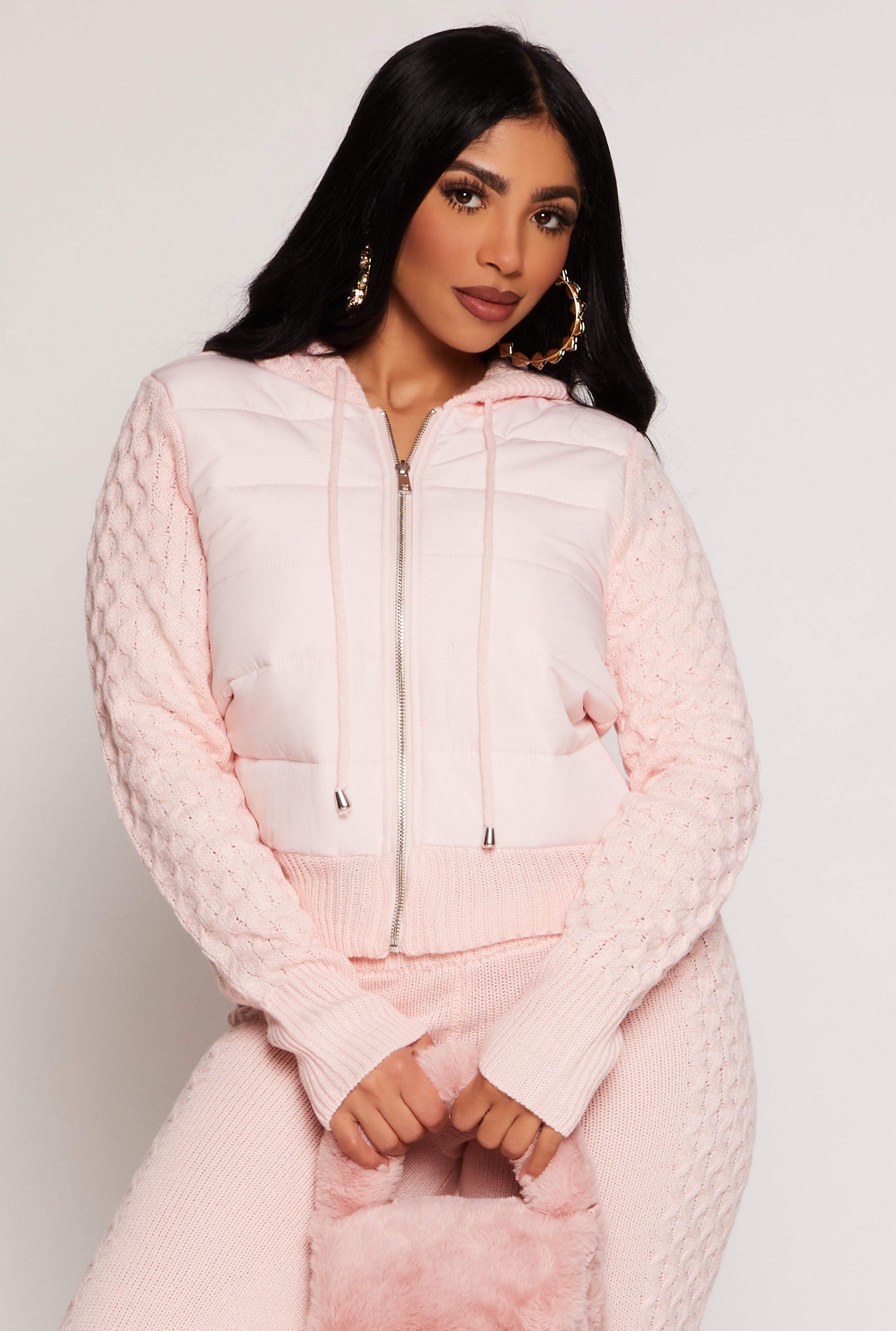 Almost Famous Cable Knit Hooded Sweater、mySite、camillekostekn